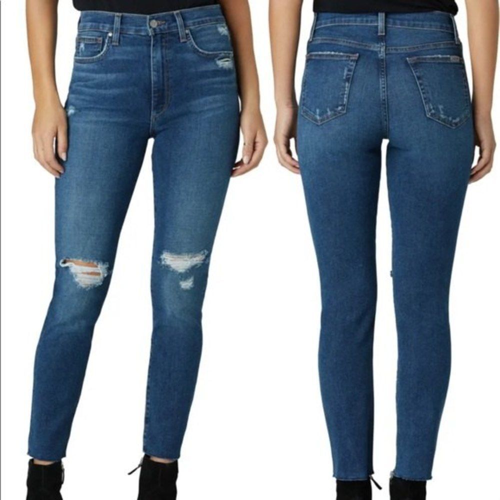 JOE’S JEANS Womens Size 24 Curvy Skinny Ankle Raw Hem Jeans